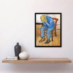 Artery8 Van Gogh Framed Wall Art Print At Eternitys Gate Sorrowing Old Man in Brown - Size: A4 - thumbnail 2