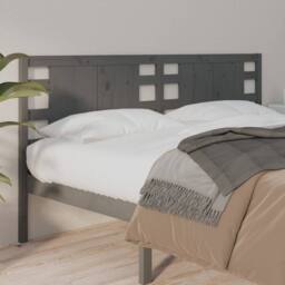 Berkfield Home Headboard Grey 146x4x100 cm Solid Wood Pine - Size: 146 x 4 x 100 cm - thumbnail 2