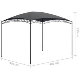 Berkfield Home Gazebo 3x4x2.65 m Anthracite 180 g/m ² in Black - thumbnail 5