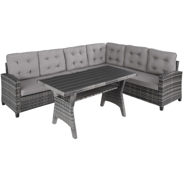 tectake Garden Furniture Set Catania in Grey - Size: Large - image 1