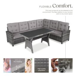 tectake Garden Furniture Set Catania in Grey - Size: Large - thumbnail 3