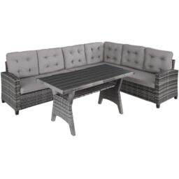 tectake Garden Furniture Set Catania in Grey - Size: Large - thumbnail 1