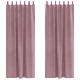 Berkfield Home Blackout Curtains with Hanging Loops 2 pcs Dark Pink Velvet - thumbnail 2