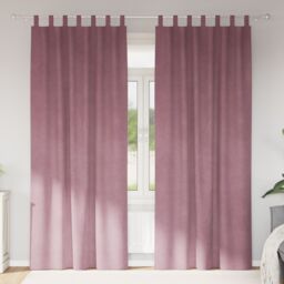Berkfield Home Blackout Curtains with Hanging Loops 2 pcs Dark Pink Velvet