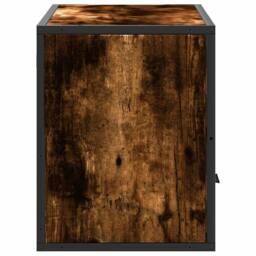 Berkfield Home TV Cabinet Smoked Oak 80x31x39.5 cm Engineered Wood & Metal in Brown - thumbnail 5
