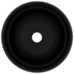 Berkfield Home Luxury Wash Basin Round Matt Black 40x15 cm Ceramic - thumbnail 3