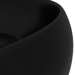 Berkfield Home Luxury Wash Basin Round Matt Black 40x15 cm Ceramic - thumbnail 5