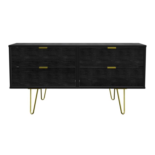 Ready Assembled 2 U Fuji 4 Drawer Bed Box (Ready Assembled) in Black