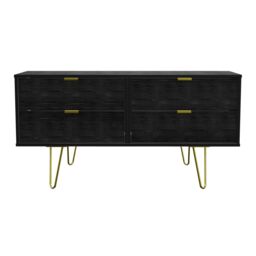 Ready Assembled 2 U Fuji 4 Drawer Bed Box (Ready Assembled) in Black
