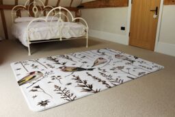Benjamin Tate Design Goldfinches & Autumn Dry Plants Rug in Natural - Size: Large - thumbnail 3