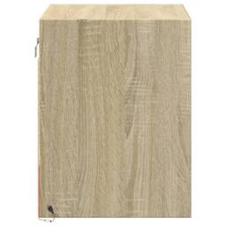 Berkfield Home Durable Wall-mounted Bedside Cabinets with LED Lights 2 pcs Sonoma Oak in Light Tan - thumbnail 8