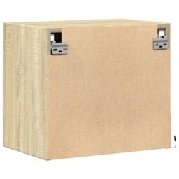 Berkfield Home Durable Wall-mounted Bedside Cabinets with LED Lights 2 pcs Sonoma Oak in Light Tan - thumbnail 9