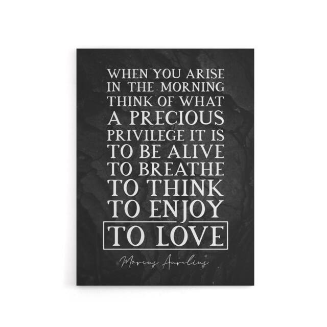 "Artery8 Inspirational Quote Marcus Aurelius Canvas Wall Art Print in Grey - Size: W18"" x H24""" - image 1