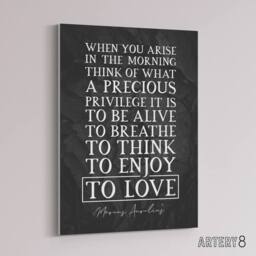 "Artery8 Inspirational Quote Marcus Aurelius Canvas Wall Art Print in Grey - Size: W18"" x H24""" - thumbnail 2