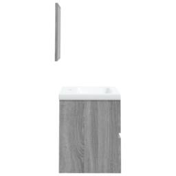 Berkfield Home Full Bathroom Sink Cabinet with Basin & Mirror Grey Sonoma - thumbnail 5