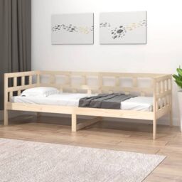Berkfield Home Day Bed Solid Wood Pine 90x200 cm in Brown - thumbnail 4