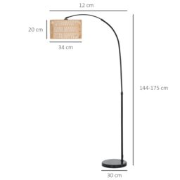 HOMCOM Standing Lamp for Living Room, Floor Lamp with Foot Switch, Black - thumbnail 3
