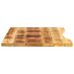 Berkfield Home Desk Top with Curve 100x60x2.5 cm Solid Wood Rough Mango in Brown - thumbnail 4
