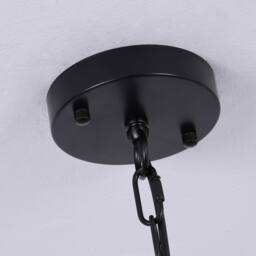 NIVOR 12 Lights Waggon Wheel Chandelier Adjustable Kitchen Pendant E27 in Black - thumbnail 6