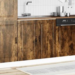 "Berkfield Home Sink Base Cabinet¬†""Porto"" Smoked Oak 80x46x81.5 cm¬†Engineered Wood in Brown - Size: 80x46x81.5 cm" - thumbnail 3