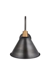 Industville Swan Neck Cone Wall Light, 8 Inch, Pewter in Dark Grey - thumbnail 2