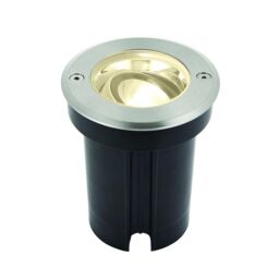Netlighting Hoxton Outdoor Recessed Ground Light Warm White IP67 6W Matt Black Paint & Brushed Stainless Steel
