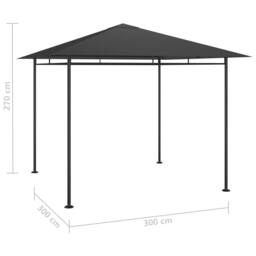 Berkfield Home Gazebo 3x3x2.7 m Anthracite 180 g/m ² in Black - thumbnail 4