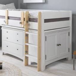 Nöa and Nani Una Sleepstation with Chest of Drawers, Cabinet & Desk in White - Size: Single - thumbnail 3