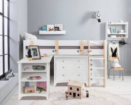 Nöa and Nani Una Sleepstation with Chest of Drawers, Cabinet & Desk in White - Size: Single - thumbnail 2