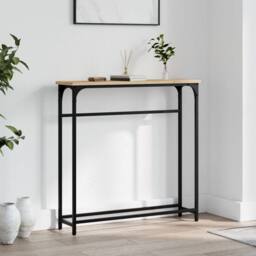 Berkfield Home Decorative Console Table Sonoma Oak 75x19.5x75 cm Engineered Wood in Brown - thumbnail 2