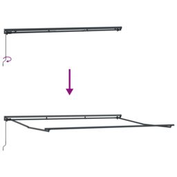 Berkfield Home Retractable Awning Manual Blue & orange 450x300 cm - thumbnail 9