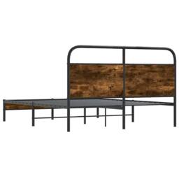 Berkfield Home Elegant Bed Frame Without Mattress 150x200 cm Smoked Oak Engineer in Brown - thumbnail 7