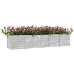 Berkfield Home Garden Raised Bed 400x80x77 cm Galvanized Steel Silver - Size: 400 x 80 x 77 cm - thumbnail 3