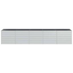 Berkfield Home Garden Raised Bed 400x80x77 cm Galvanized Steel Silver - Size: 400 x 80 x 77 cm - thumbnail 4