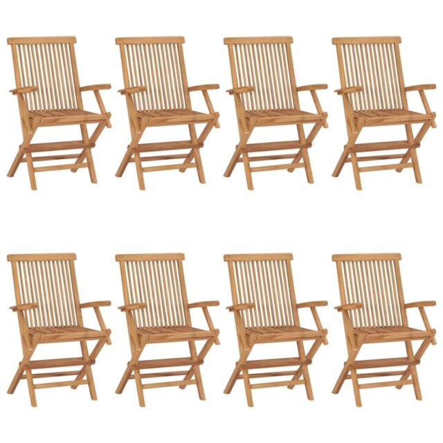 Berkfield Home Garden Chairs 8 pcs Solid Teak Wood in Brown - image 1