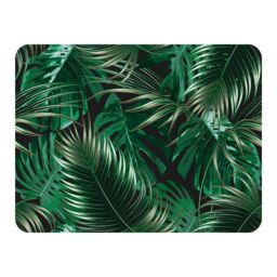 Benjamin Tate Design Tropical Leaves On Black Blanket in Natural - Size: 120 cm x 150 cm - thumbnail 1