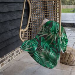 Benjamin Tate Design Tropical Leaves On Black Blanket in Natural - Size: 120 cm x 150 cm - thumbnail 4