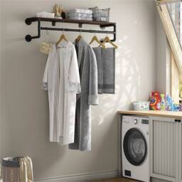 EONLION Clothes Rail Rack Industrial Metal Raw Steel in Black - Size: 500mm - thumbnail 4