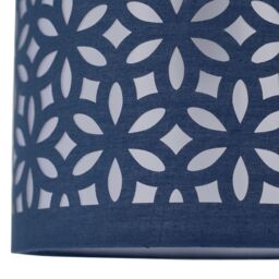 First Choice Lighting Navy Blue Laser Cut 15.5cm Table Lamp Shade - thumbnail 5