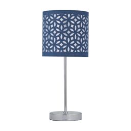 First Choice Lighting Navy Blue Laser Cut 15.5cm Table Lamp Shade - thumbnail 6