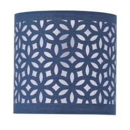 First Choice Lighting Navy Blue Laser Cut 15.5cm Table Lamp Shade - thumbnail 2