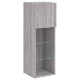 Berkfield Home 4 Piece TV Wall Cabinets with LED Lights Grey Sonoma - thumbnail 9