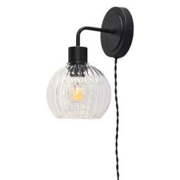 First Choice Lighting Set of 2 Toby -Black Plug in Wall Light Fittings Only in Black - thumbnail 3