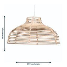 First Choice Lighting Set of 2 Katrina - Rattan Dome Pendant Lightshades in Natural - thumbnail 6