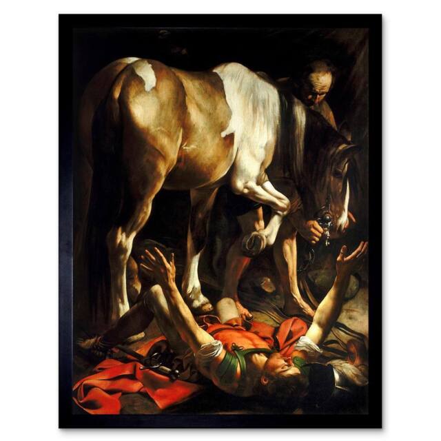 "Artery8 Conversion On The Way To Damascus Caravaggio Framed Art Print in Black - Size: W12"" x H16""" - image 1