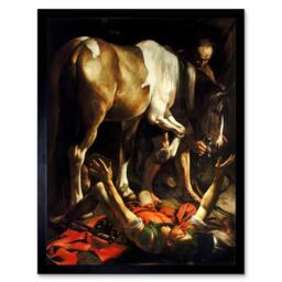 "Artery8 Conversion On The Way To Damascus Caravaggio Framed Art Print in Black - Size: W12"" x H16""" - thumbnail 1