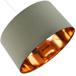 Happy Homewares Contemporary Cotton Lamp/Light Shade with Shiny Paper Inner in Olive - Size: 20 inches - thumbnail 3