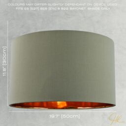 Happy Homewares Contemporary Cotton Lamp/Light Shade with Shiny Paper Inner in Olive - Size: 20 inches - thumbnail 6
