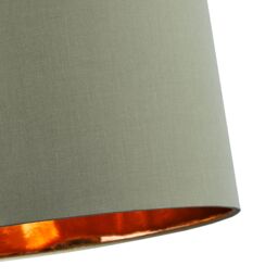 Happy Homewares Contemporary Cotton Lamp/Light Shade with Shiny Paper Inner in Olive - Size: 20 inches - thumbnail 4