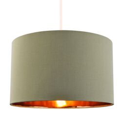 Happy Homewares Contemporary Cotton Lamp/Light Shade with Shiny Paper Inner in Olive - Size: 20 inches - thumbnail 2